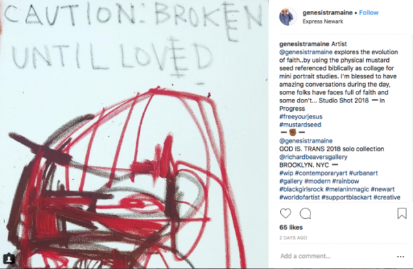Instagram screen shot of abstract art