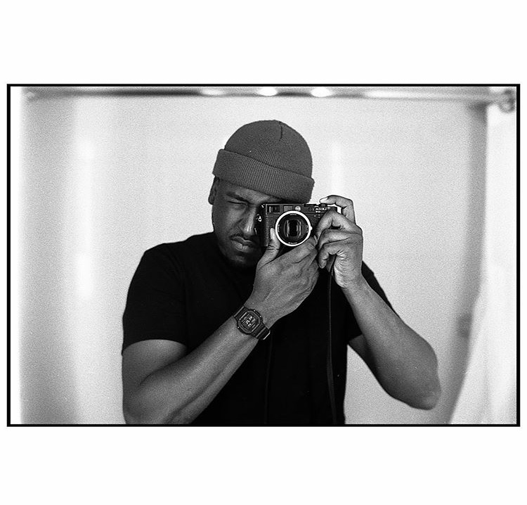 black and white self portrait of photographer Chrystofer Davis